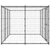 Outdoor Dog Kennel Steel with Roof 78.1 ft²