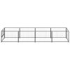 Dog Kennel Black 43.1 ft² Steel
