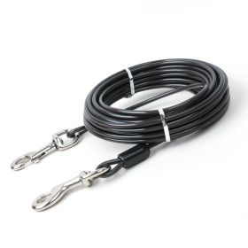 Double Hook Wire Rope Dog Leash (Option: Black Double Horse Iron Hook-5mm, 10 M)